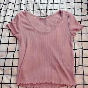 Cute pink lace frill top